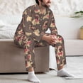 thumbnail image 5 of Salouo Cut Pug Print Button-Front Long Sleeve Pajama Set for Men, Soft 2Pjs Men's Long Sleeve Sleepwear -Medium, 5 of 7