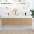 thumbnail image 5 of Siena Wall-mounted Double Wood Vanity in Light Brown without Mirror, 5 of 12