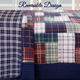 thumbnail image 4 of Cozy Line Home Fashions Nate Patchwork Reversible Cotton Quilt Bedding Set - Navy Queen 3 Piece, 4 of 6