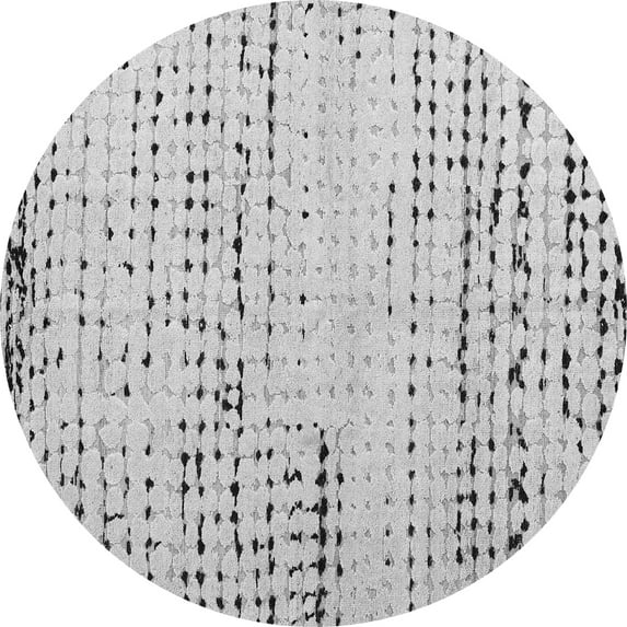 Ahgly Company Indoor Round Solid Gray Modern Area Rugs, 4' Round