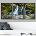 thumbnail image 2 of wall26 Framed Wall Art Print Set Flowing Waterfall in Forest River Nature Wilderness Photography Realism Rustic Colorful Multicolor Ultra for Living Room, Bedroom, Office - 16"x24"x3 Black, 2 of 5