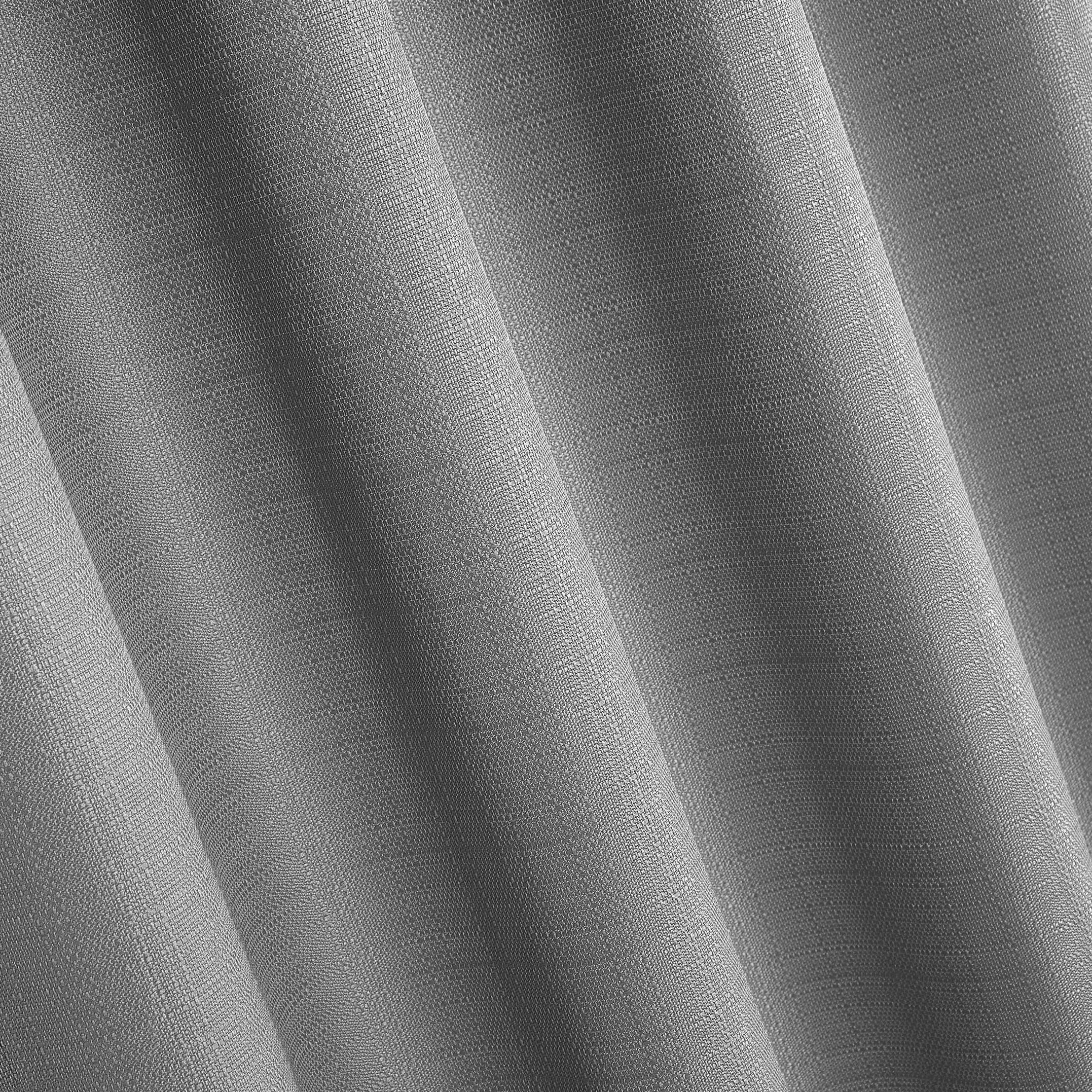 Mainstays Southport Light Filtering Rod Pocket Curtain Panel Pair, Silver, 40 in x 84 in, Set of 2