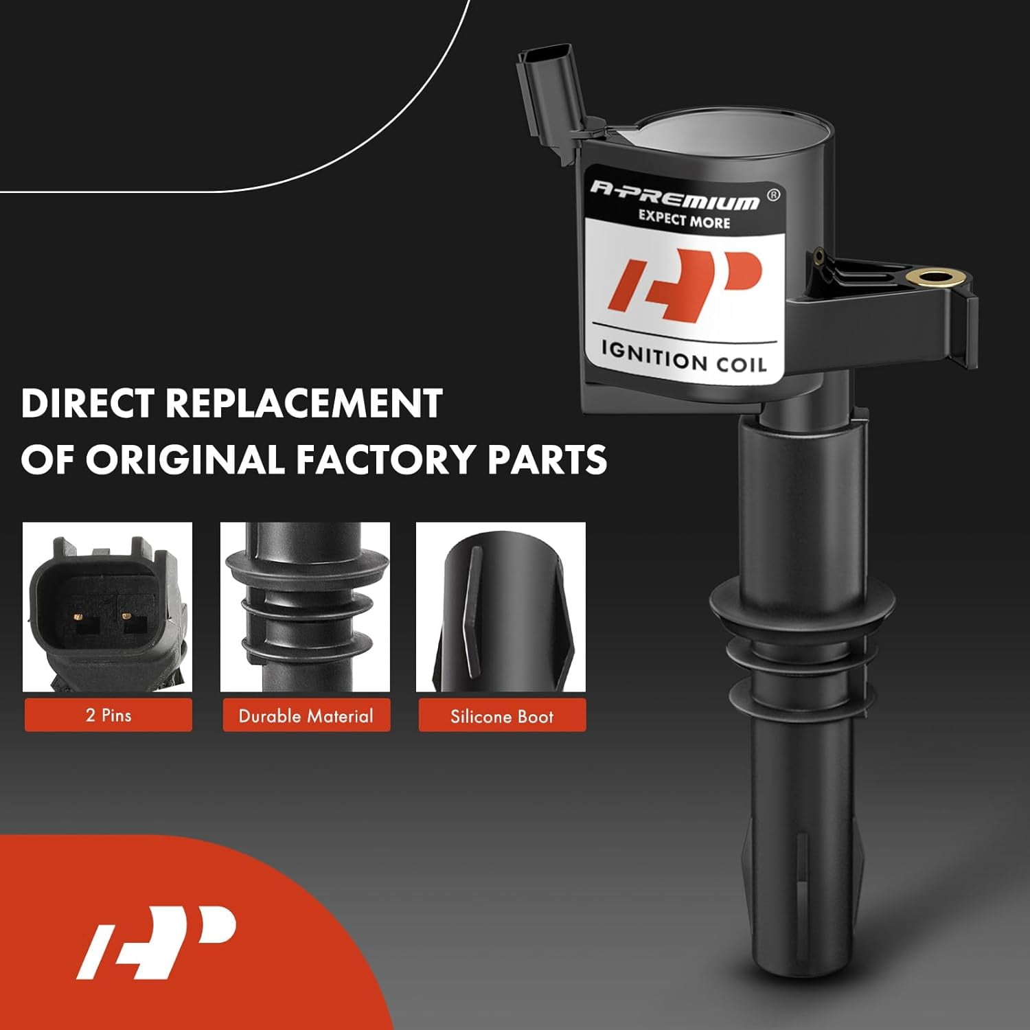 A-Premium Set of 8 Ignition Coil Pack and Iridium Spark Plugs Compatible with Ford Expedition F-150 F-250 F-350 Super Duty & Lincoln Mark LT Navigator 2005-5008