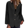 thumbnail image 3 of Hrsba Women's Casual Long Sleeve Sweatshirt Long Sleeved Round Neck Top/shirt Solid Color Long Sleeve Loose Blazer Cardigan Outerwear, 3 of 5