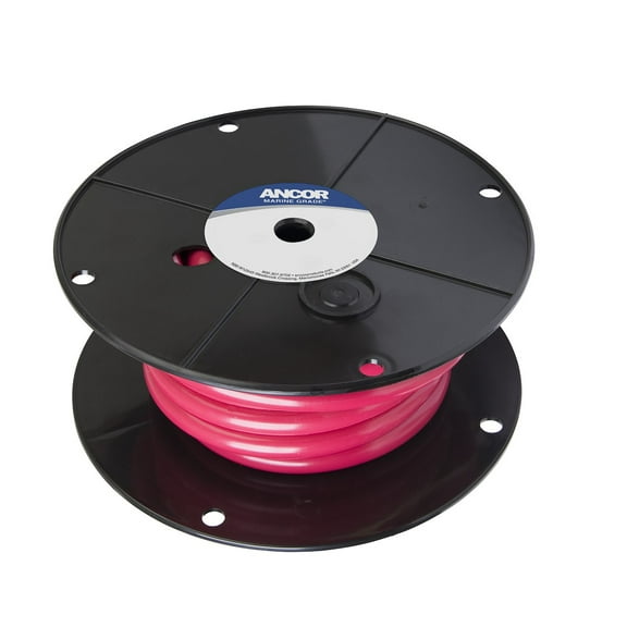 6" Red Functional and Flexible Ancor 100' 3/0 AWG Tinned Copper Battery Cable Wire