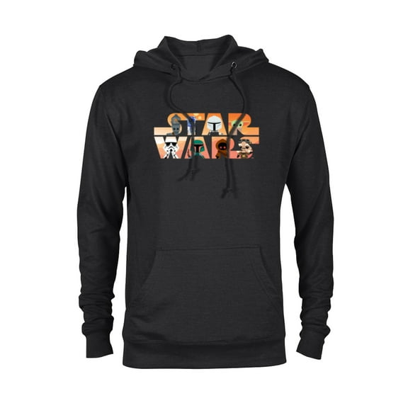 Star Wars Logo The Mandalorian Kawaii Characters Standard - Pullover Hoodie for Adults – Customized-Black