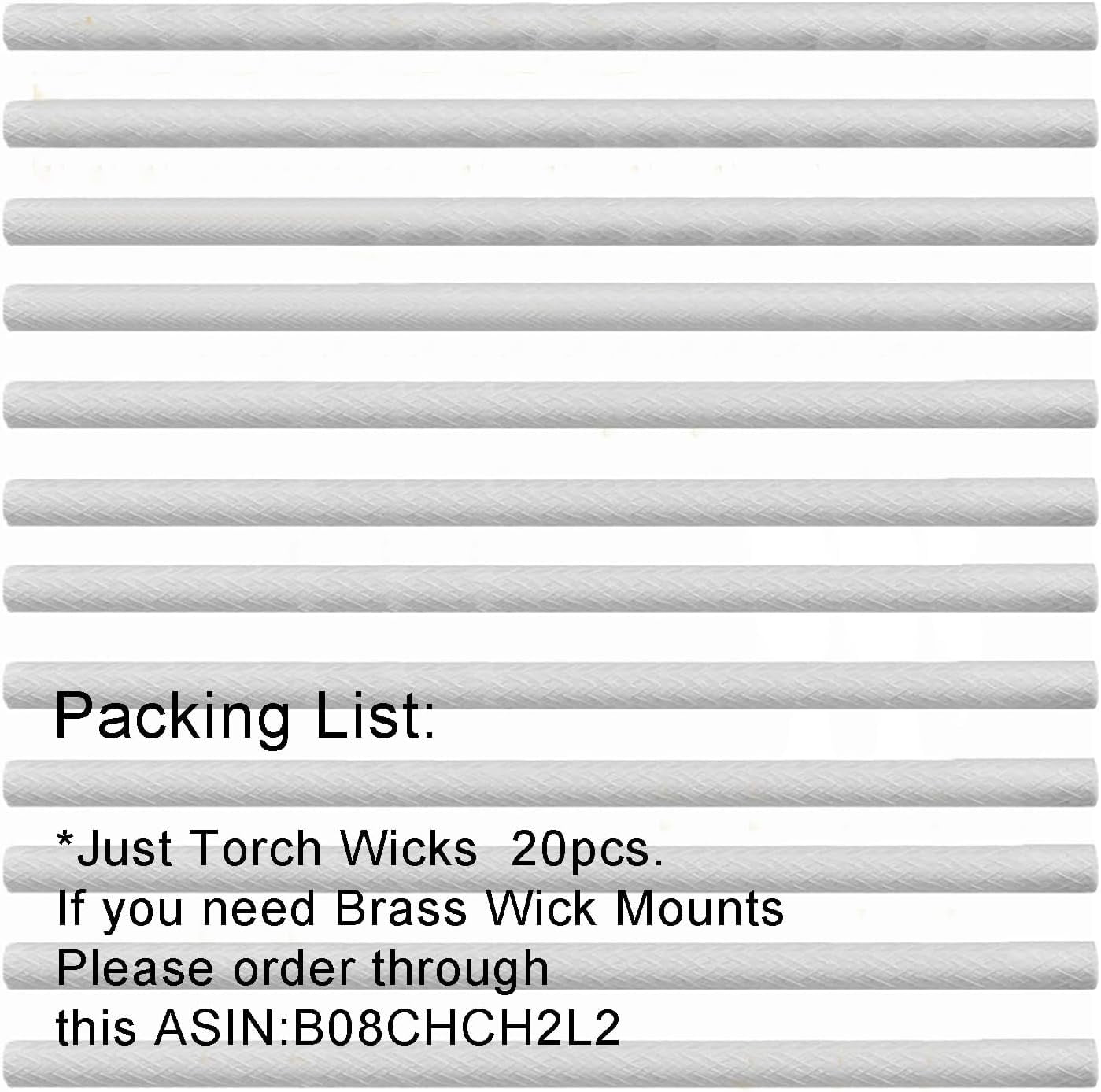 Torch Wicks Replacement,Long Life Fiberglass Candle Wine Bottle Wicks,Patio Citronella Torch Lights Oil Lamp Kit for Outdoor,DIY Indoor Lighting Decorate,0.5"X9.85",20 pcs