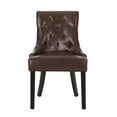 thumbnail image 6 of GDF Studio Maggie Contemporary Tufted Dining Chairs, Set of 2, Dark Brown Faux Leather, 6 of 9