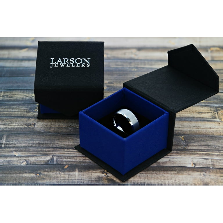 Thorsten ROYALE 3 Black Diamond Satin Finished Tungsten Ring Grooved Center and - 8mm Thorsten ROYALE 3 Black Diamond Satin Finished Tungsten Ring Grooved Center and - 8mm