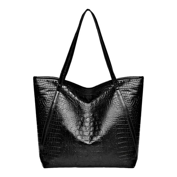 Womens Tote Bag Large Capacity Retro Vegan Leather Zipper Work Bag Travel Shoulder Bags