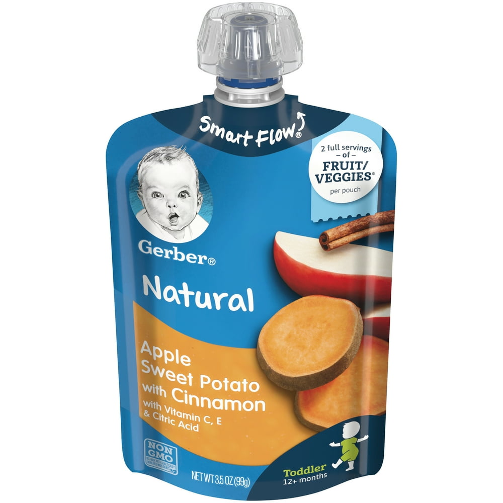 Gerber Toddler Baby Food, Apple Sweet Potato with Cinnamon, 3.5 oz