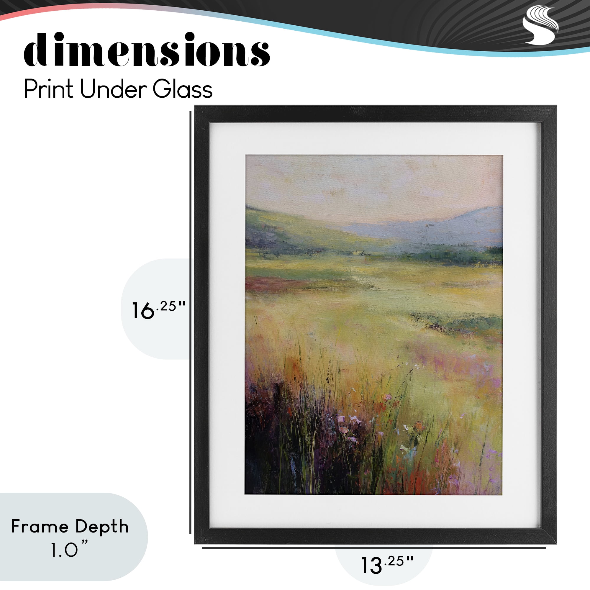 Stupell Industries Green Valley View Black Framed Print Under Glass, design by Svetlana Aleynikova