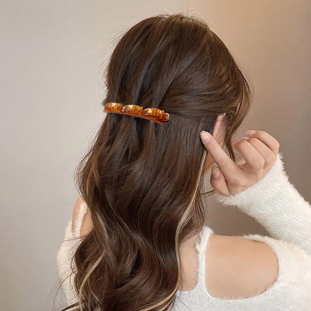 Fiudx Horquilla para Flequillo, Elegante Pinza con Diamantes de Imitación, Elegante Accesorio para El Cabello con Flocado, Fácil de Usar para Un Peinado Rápido, Perfecta para Fiestas, Bodas y Trabajo