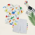 thumbnail image 2 of Coerni Boys Clothing Short Sleeved Suit Summer New Boys' Short Sleeved Colorful Dinosaur Pattern T Shirt Set for Big Boys, 2 of 8