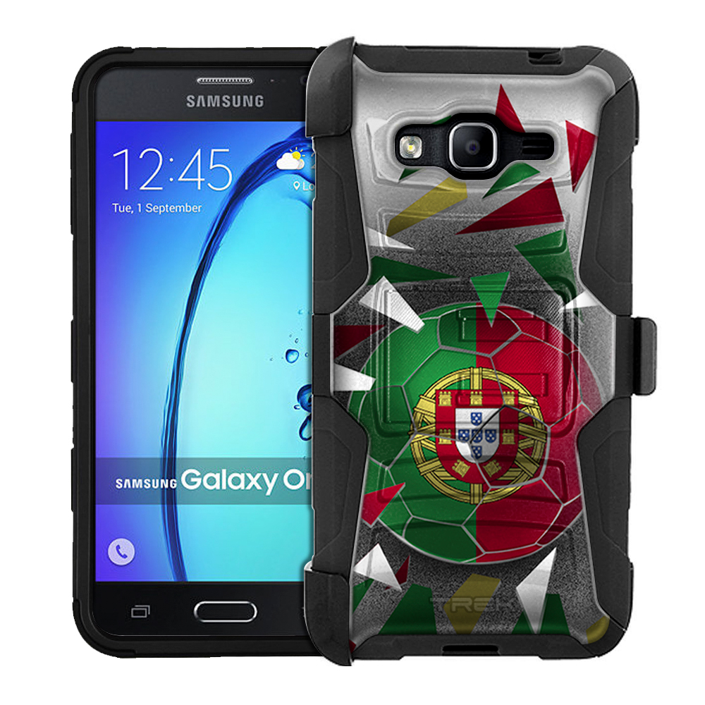 Samsung Galaxy On5 Armor Hybrid Case Soccer Ball Portugal Flag by Trek Media Group