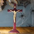 thumbnail image 6 of Wooden Wall Crucifix Cross Jesus Sculpture Pendant Religious Pine Material for Living Room Office Holiday, 6 of 9