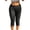 Black 04, variant on Karymi Biker Shorts Women Solid High Waist Split Hem Capri Leggings, Stretch Slim Fit Knee Length Cropped Yoga Pants, Seamless Bodycon Athletic Trousers Jean Shorts