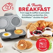 Dash Multimaker Double Mini Waffle Maker, 6 Removable Plates, Cream