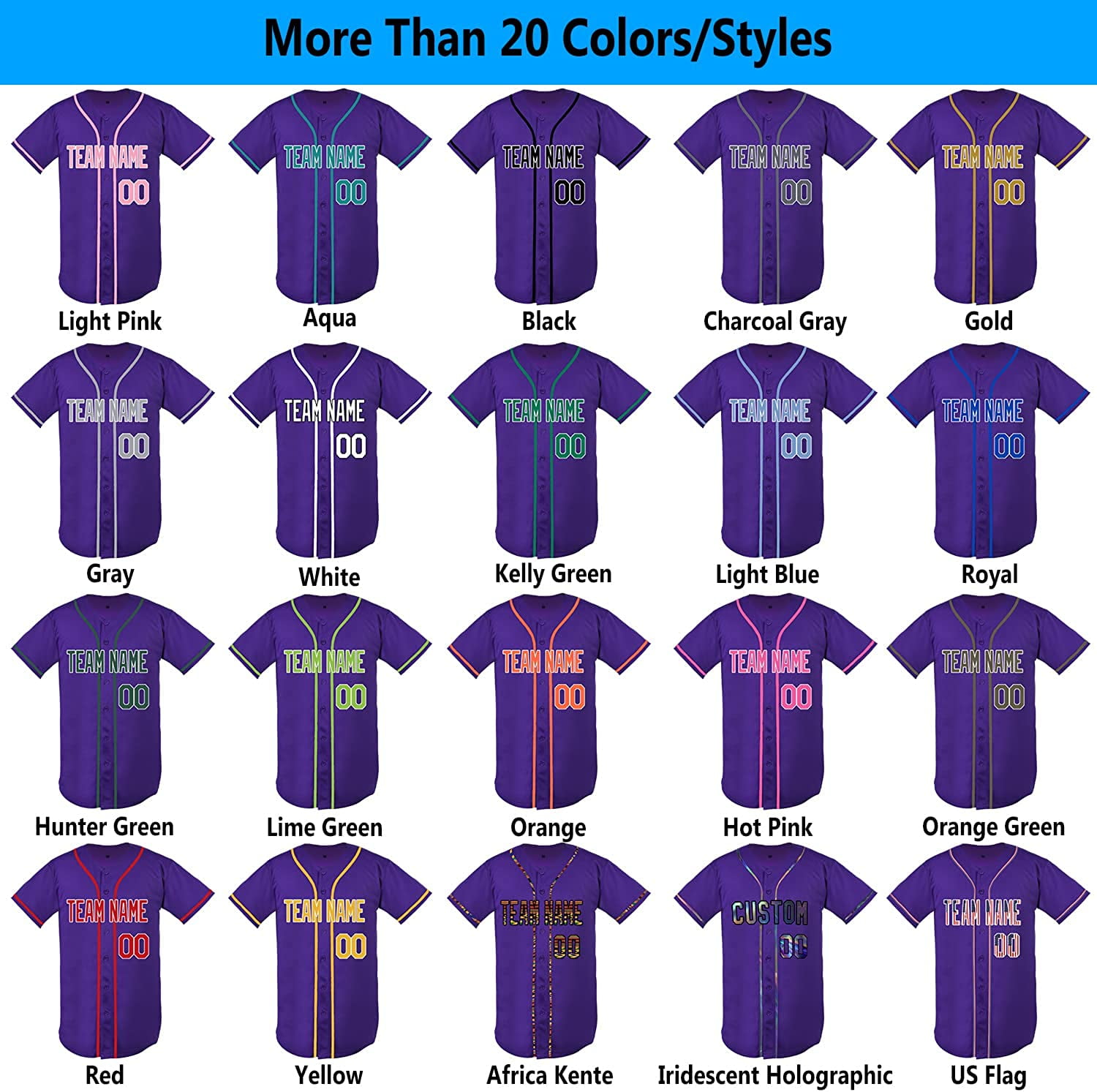 Blank Purple Baseball Jersey  Baseball jerseys, Custom baseball