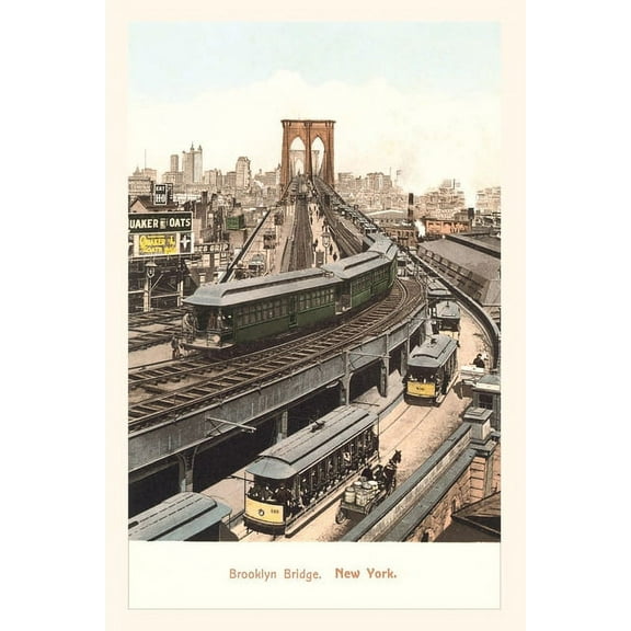 Pocket Sized - Found Image Press Journals: Vintage Journal Brooklyn Bridge, Streetcars (Paperback)