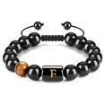 thumbnail image 4 of Qarigey 26 pulseras con letras ajustables de 10mm, cuentas de piedra de ojo de tigre de ónix negro Natural, de cuerda trenzada, regalo Ropa, zapatos y accesorios Miscelánea Numero 3, 4 of 6