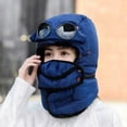 thumbnail image 3 of Winter Thermal Trapper Hat with Glasses Winter Cycling Windproof Ski Mask Cap, 3 of 9