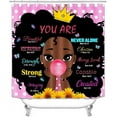 thumbnail image 2 of 4PCS Elegant African American Woman Shower Curtain Set, Pink Floral Eiffel Tower High Heels Positive Quotes Sexy Afro Black Girl Melanin Queen Fashion Bathroom Decor, Non-slip Bath Mat, 2 of 7