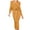 Yellow, variant on Women's Sweater Dress Autumn Winter Long Sleeve V Neck Tie Waist Dress Stylish Casual Elegant Outfit for Parties and Daily Wear Women Fall Fashion