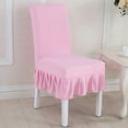 thumbnail image 6 of Dining Chair Covers with Skirt, Universal Easy Fitted Dining Chair Slipcovers High Stretch for Home Ceremony Banquet Wedding Party, 6 of 8