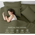 thumbnail image 3 of RUVANTI 7 Pcs Cotton Sheets - 100% Natural Cotton Soft, Lightweight & Breathable Crispy Percale Bed Sheets, Split King Sheets for Adjustable Bed 16" Deep Pockets, Winter Moss, 3 of 9