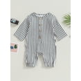 thumbnail image 2 of Bagilaanoe Newborn Baby Girl Boys Jumpsuits Stripe Long Sleeve Bodysuits 3M 6M 12M 18M Infant Casual One Piece Romper, 2 of 8