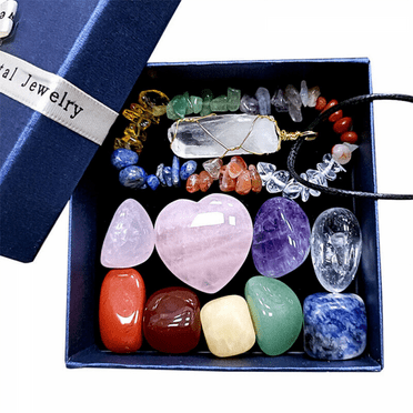 Healing Crystals Set Gemstones Gifts Beginners Chakra Stones Spiritual for Women