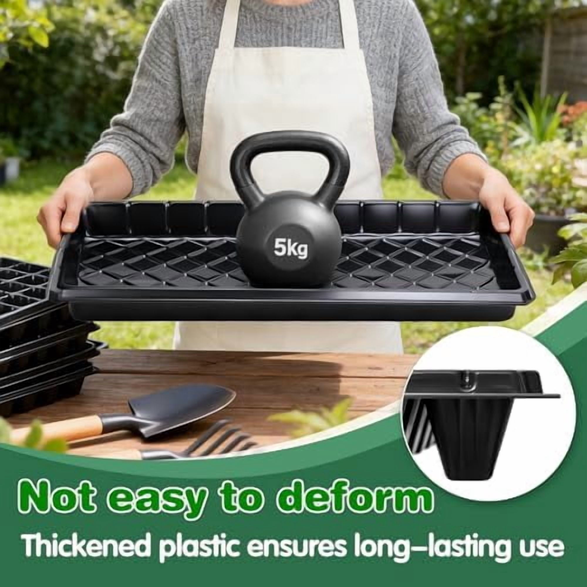 72-Cell Seed Trays with Drainage Trays-10 Sets 20 Packs-1020 Durable Plastic Plant Tray for Seed Germination（21x11x1.81 in）