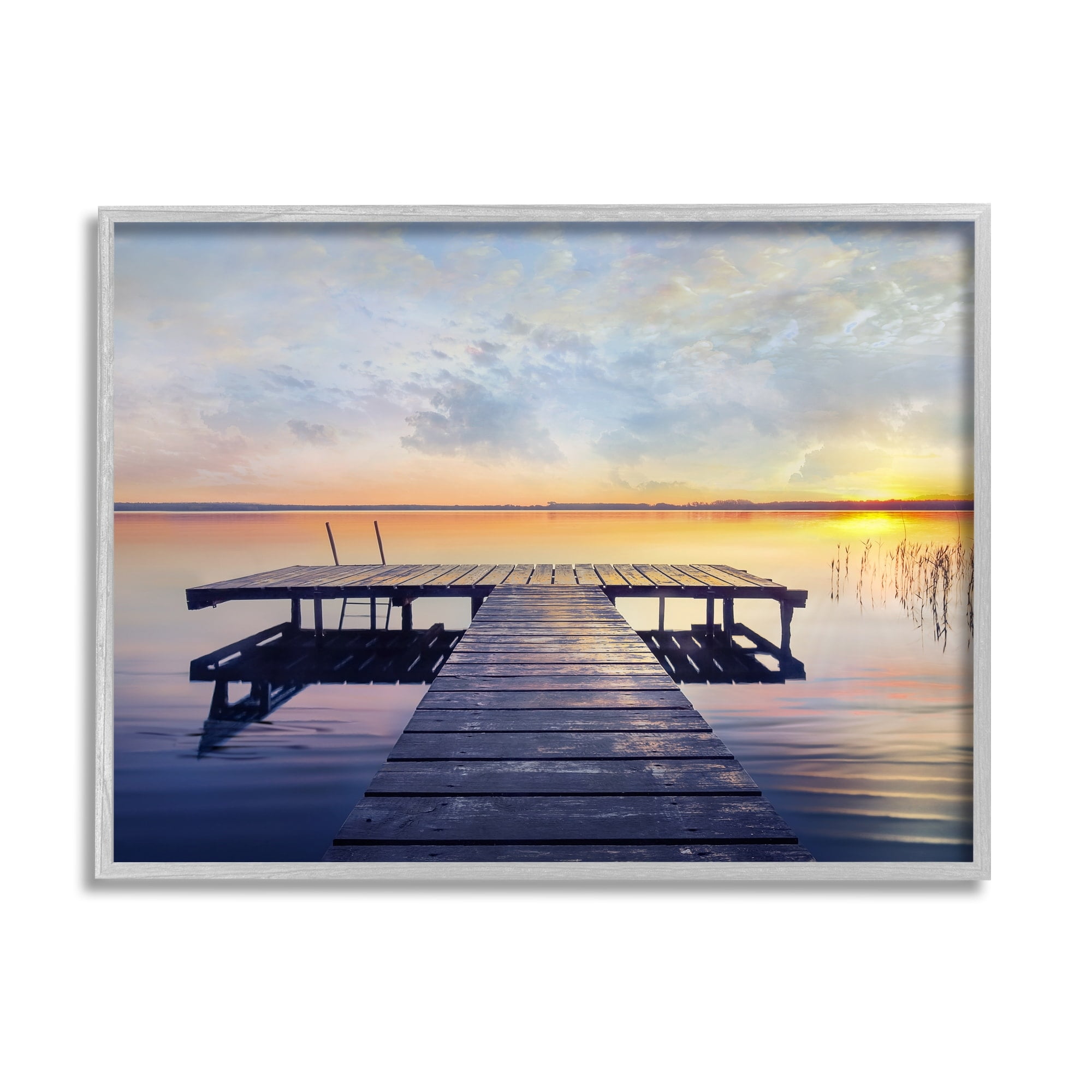 Stupell Indtries Tranquil Lake Dock Sunset Nautical Summer Sanctuary,20 x 16,Design by ​Mike Calascibetta