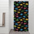 thumbnail image 2 of Black Colorful Dinosaurs Silhouette Pattern Shower Curtain 36"x72" ,Bathroom Decorative Shower Curtains Set with 12 Hooks,Modern Waterproof Washable Shower Curtain, 2 of 6