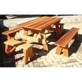 thumbnail image 4 of Best Redwood Square Corner Picnic Table With Attached Bench, Super Deck-Size:30.5x54x96, 4 of 10