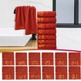 thumbnail image 2 of Anuirheih Red Bath Towels , Cotton Soft Velvet Face Towels for Bathroom, Highly Absorbent, 2 of 2