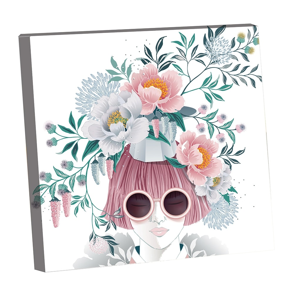 Beauty from Within Flowerhead -14"x14" Canvas Artwork - Multi-Color 16 x 20