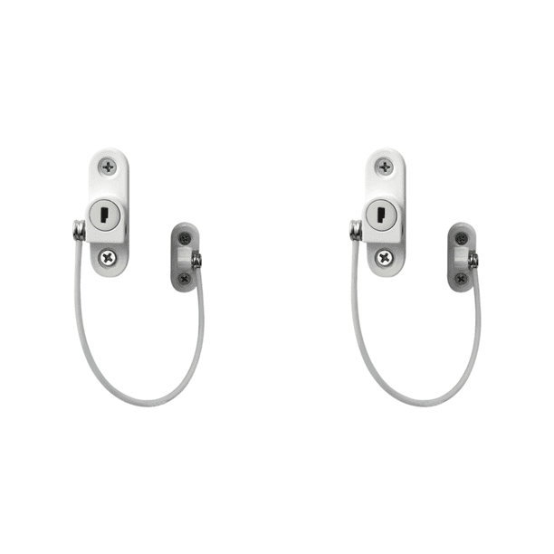 Cerradura Seguridad Antirrobo Ventana Protección Fácil Usar (1 Juego) Blanco