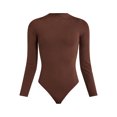 thumbnail image 5 of Scoop Women's Ultimate Seamless Mock Neck Bodysuit with Long Sleeves, Sizes XS-XXL, 5 of 5