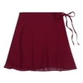 thumbnail image 4 of Oyolan Women Girls Tie Waist Ballet Dance Skirt Adult Chiffon Leotard Wrap Skirts Dancewear Burgundy M, 4 of 6