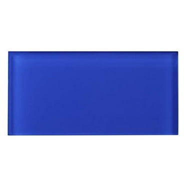 MTL Blue 3x6 Glass Subway Tile Backsplash for Bathroom Shower, Kitchen, Accent decor, Fireplace (1 Sqft - 8 Pieces)