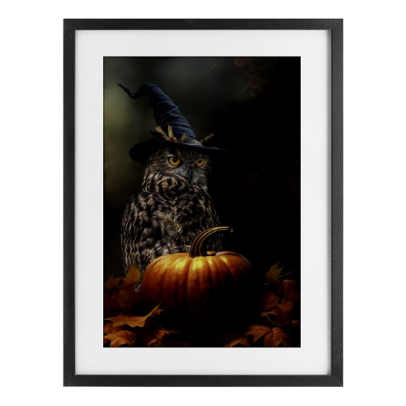 Stupell Industries Bewitching Gaze of Owl Black Framed Print Under Glass design by Kelley Parker, 20 x 14