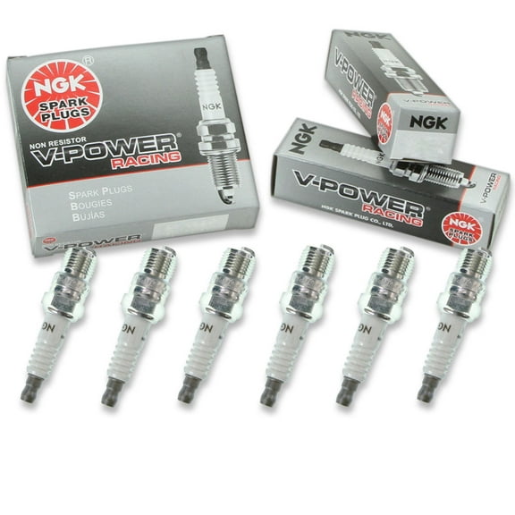 6 pc NGK 3442 V-Power Racing Spark Plugs for 133 262 3263 436T 670 AF701 AR132 BL60 V59C Ignition Wire Secondary