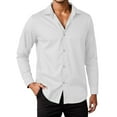 thumbnail image 1 of Ceisia Men Solid Color Casual Fashion Short Sleeve Turndown Collar Button Gift Front Daily Outdoor Versatile Shirt Top, 1 of 4