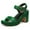 Green, variant on YDN Women Chunky Platform High Heels Sandals Open Toe Buckled Strap Pumps Fashion Evening Dress Shoes Size 7 Green