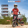 thumbnail image 6 of TOKTOO 36V Electric Dirt Bike for Kids, Peak 700W Kids Electric Dirt Bike, Gift for Boys Girls Aged 4-10Y, 3 Speed Modes, Max 15.5 MPH,13.7 Miles Long Range, 3 Headlight Modes, Red, 6 of 10