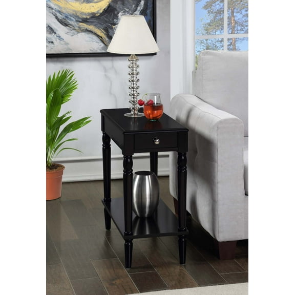 Convenience Concepts French Country No Tools Chairside Table, Black