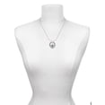 thumbnail image 3 of Delight Jewelry Silvertone Domed Black DSN Silver-tone You Mean the World to Me Ring Necklace, 18", 3 of 4