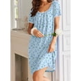 thumbnail image 5 of Avidlove Nightgowns for Women Short Sleeve House Dress with Pockets Pleated Nightdress Soft Sleepwear S-XXXL, 5 of 7